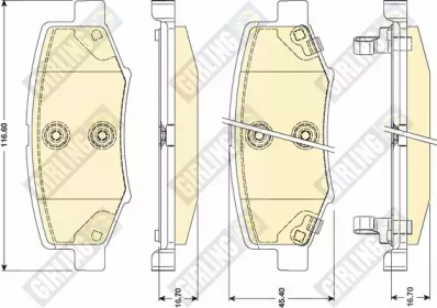 Комплект тормозных колодок (GIRLING: 6141459)
