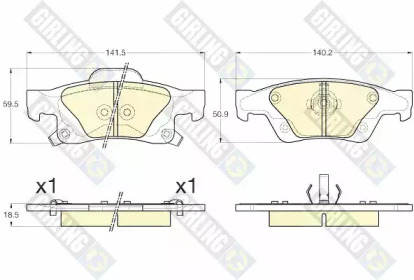 Комплект тормозных колодок (GIRLING: 6144482)