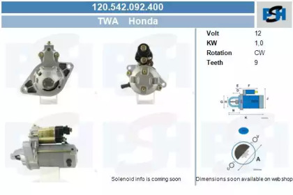Стартер (CV PSH: 120.542.092.400)