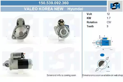 Стартер (CV PSH: 150.539.092.360)