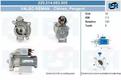 Стартер (CV PSH: 220.514.093.505)