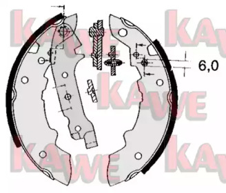 Комлект тормозных накладок (KAWE: 04470)