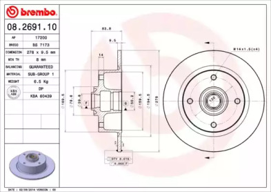 Тормозной диск (BRECO: BS 7173)