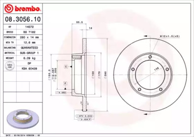 Тормозной диск (BRECO: BS 7182)