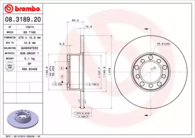 Тормозной диск (BRECO: BS 7188)