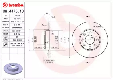 Тормозной диск (BRECO: BS 7275)