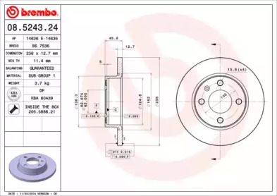 Тормозной диск (BRECO: BS 7536)