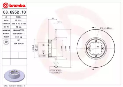 Тормозной диск (BRECO: BS 7531)