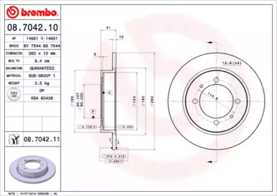 Тормозной диск (BRECO: BS 7544)