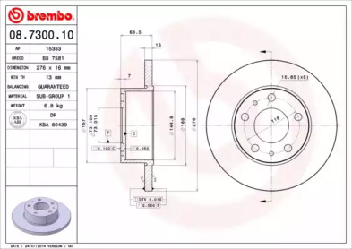 Тормозной диск (BRECO: BS 7581)