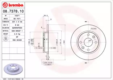 Тормозной диск (BRECO: BS 7571)