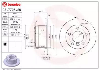 Тормозной диск (BRECO: BS 7611)