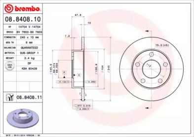 Тормозной диск (BRECO: BV 7603)