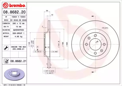 Тормозной диск (BRECO: BS 6046)