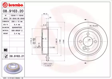 Тормозной диск (BRECO: BS 6040)