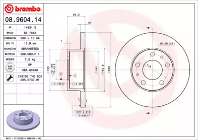 Тормозной диск (BRECO: BS 7652)