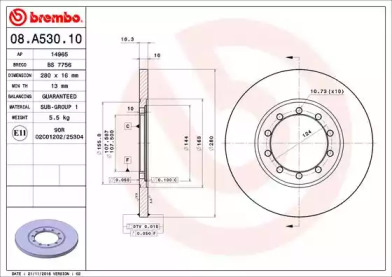 Тормозной диск (BRECO: BS 7756)