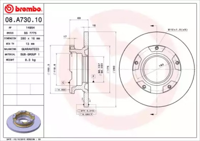 Тормозной диск (BRECO: BS 7775)