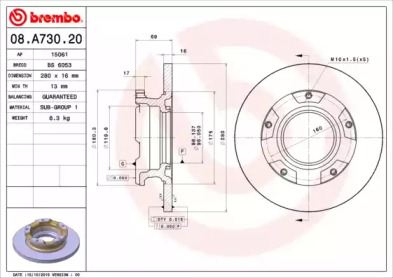 Тормозной диск (BRECO: BS 6053)