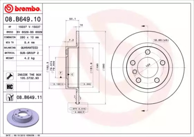 Тормозной диск (BRECO: BS 6029)