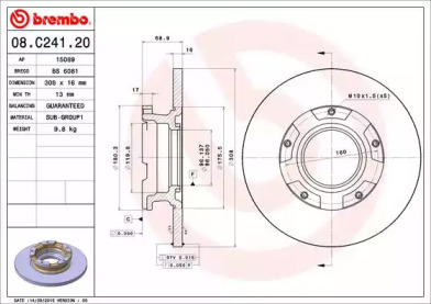 Тормозной диск (BRECO: BS 6081)