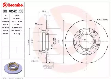 Тормозной диск (BRECO: BS 6082)