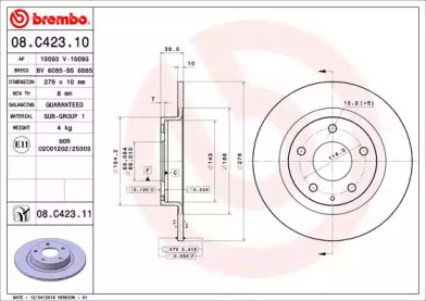 Тормозной диск (BRECO: BV 6085)