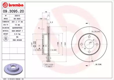 Тормозной диск (BRECO: BS 8381)