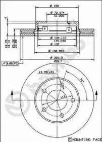 Тормозной диск (BRECO: BS 7908)