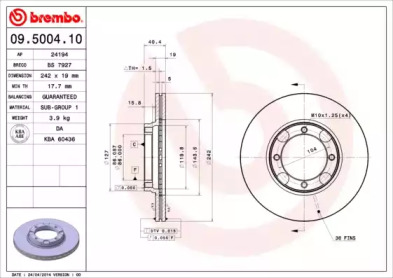 Тормозной диск (BRECO: BS 7927)