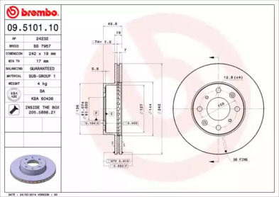 Тормозной диск (BRECO: BS 7957)