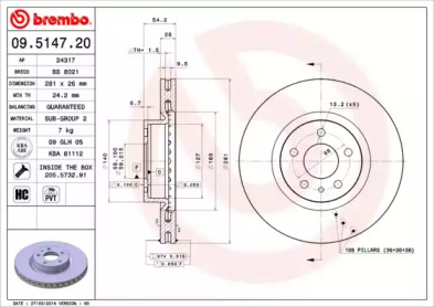 Тормозной диск (BRECO: BS 8021)