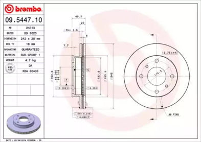 Тормозной диск (BRECO: BS 8025)