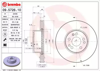 Тормозной диск (BRECO: BS 8106)