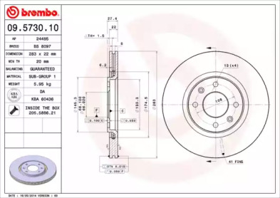 Тормозной диск (BRECO: BS 8097)