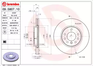 Тормозной диск (BRECO: BS 8140)