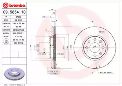 Тормозной диск (BRECO: BS 8145)