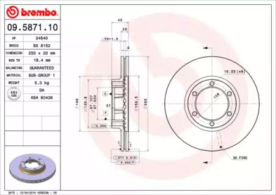 Тормозной диск (BRECO: BS 8152)