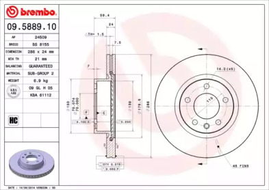 Тормозной диск (BRECO: BS 8155)