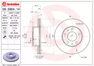 Тормозной диск (BRECO: BS 8165)