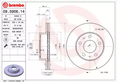 Тормозной диск (BRECO: BS 8166)