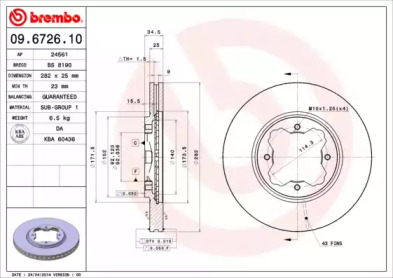 Тормозной диск (BRECO: BS 8190)