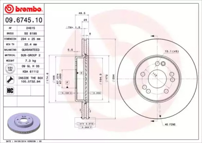 Тормозной диск (BRECO: BS 8198)