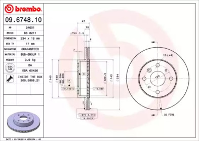 Тормозной диск (BRECO: BS 8211)