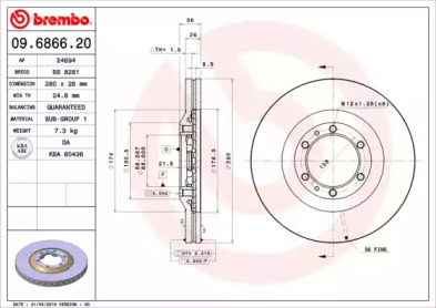 Тормозной диск (BRECO: BS 8281)