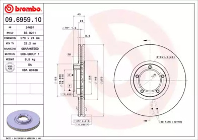 Тормозной диск (BRECO: BS 8271)