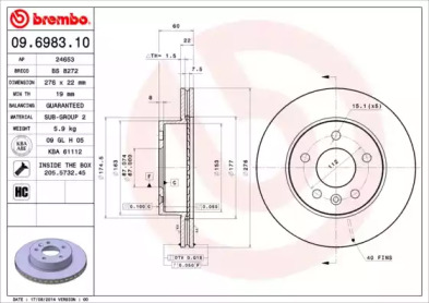 Тормозной диск (BRECO: BS 8272)