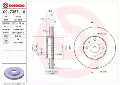 Тормозной диск (BRECO: BS 8315)