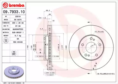 Тормозной диск (BRECO: BS 8375)