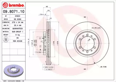 Тормозной диск (BRECO: BS 8388)